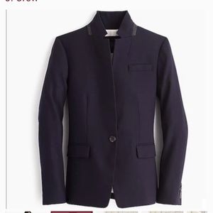 J Crew Navy Gray Trim Regent Fitted Blazer 4